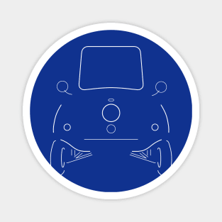 Peel P50 1960s classic micro car white outline graphic Magnet